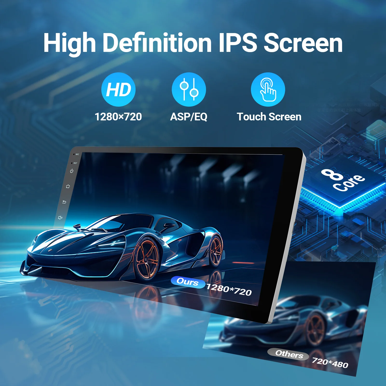 Universal Fit 9” Touchscreen Car Stereo 4G Ram 64G Storage